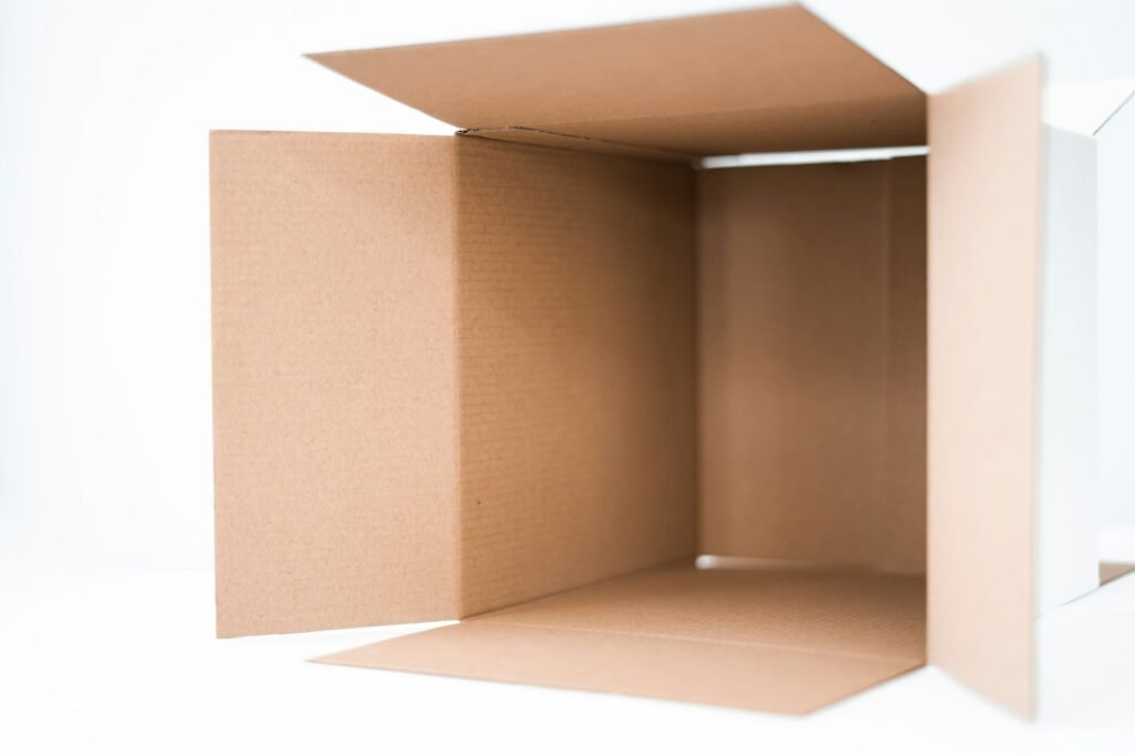 A brown cardboard box