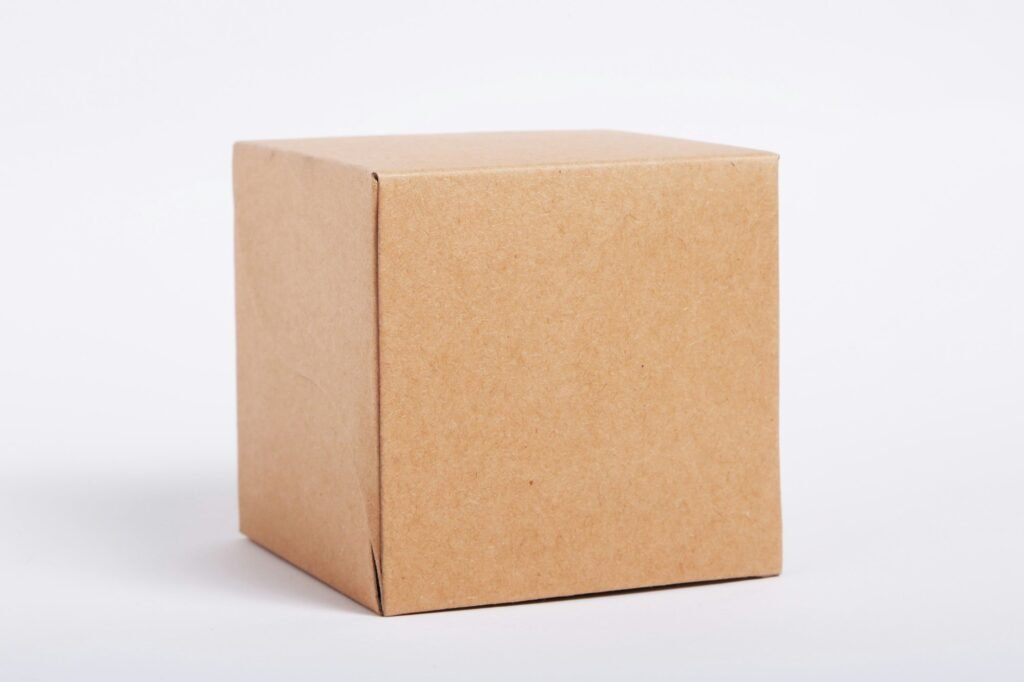 Brown custom packaging box on a white background